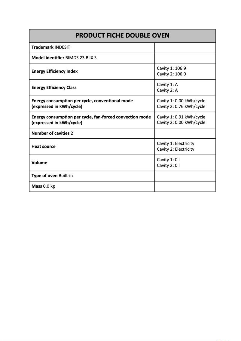 Image de la première page du manuel de l'appareil BIMDS 23 B IX S