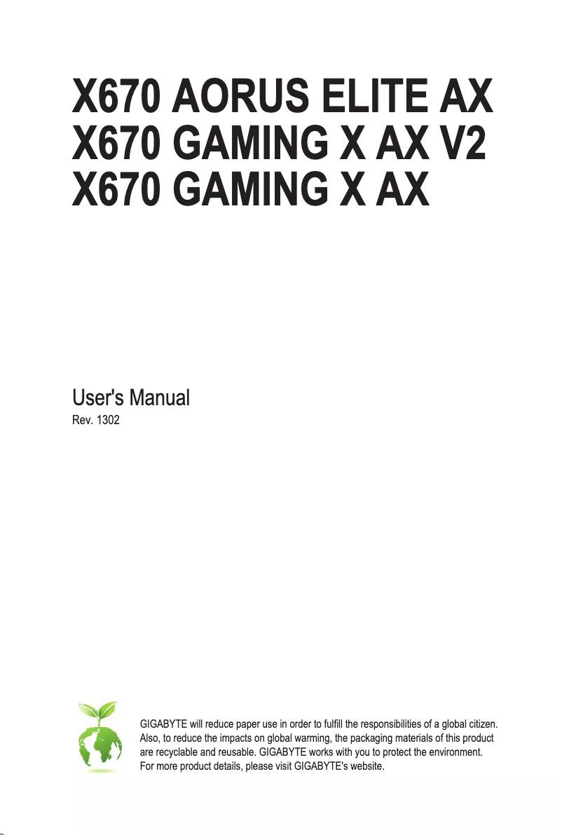 Image de la première page du manuel de l'appareil X670 GAMING X AX V2