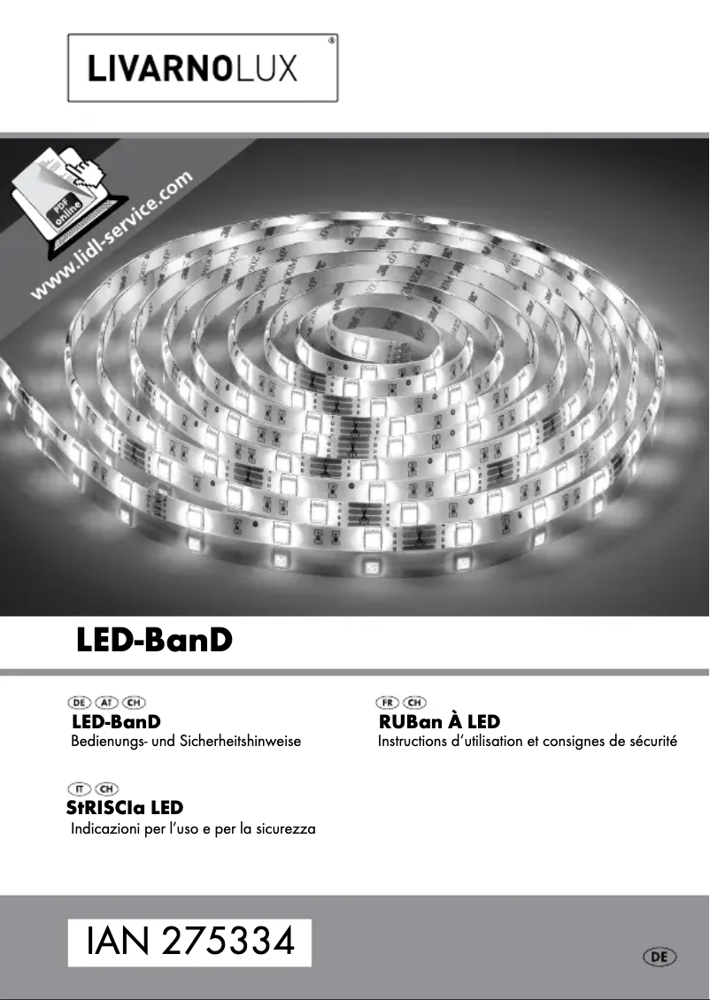 Page 1 de la notice Manuel utilisateur Livarno Lux IAN 275334