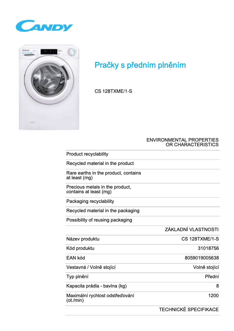 Image de la première page du manuel de l'appareil CS 128TXME/1-S