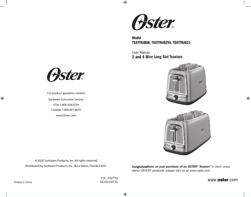 Image de la première page du manuel de l'appareil TSSTTRJB29