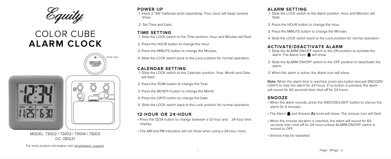 Page n°1 - Manuel utilisateur La Crosse Technology 73003