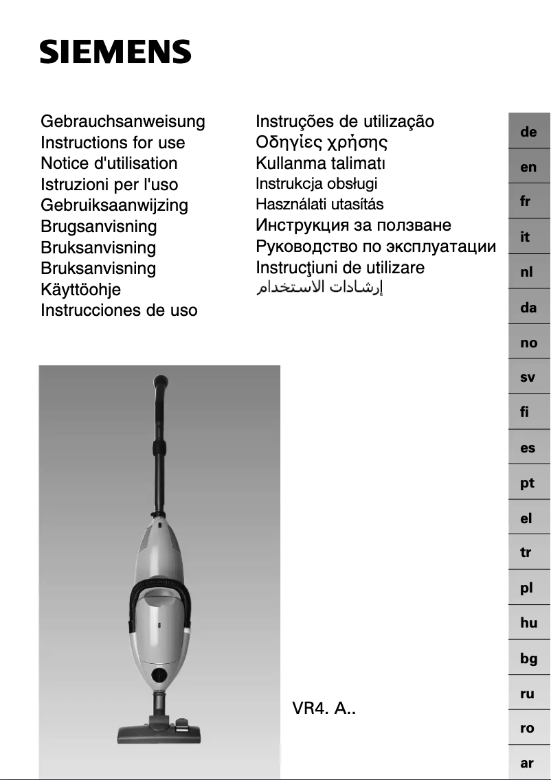 Page n°1 - Manuel utilisateur Siemens VR4E1830