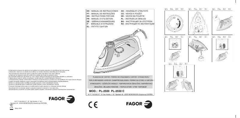 Page n°1 - Manuel utilisateur Fagor PL-2500