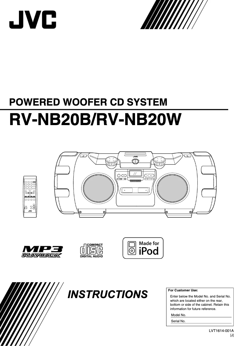 Page 1 de la notice Manuel utilisateur JVC RV-NB20