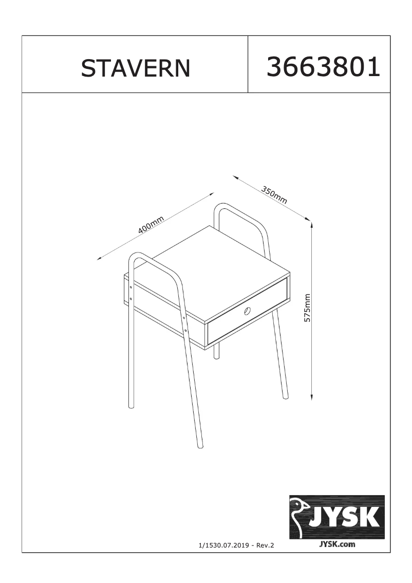 Page 1 de la notice Manuel utilisateur JYSK Stavern