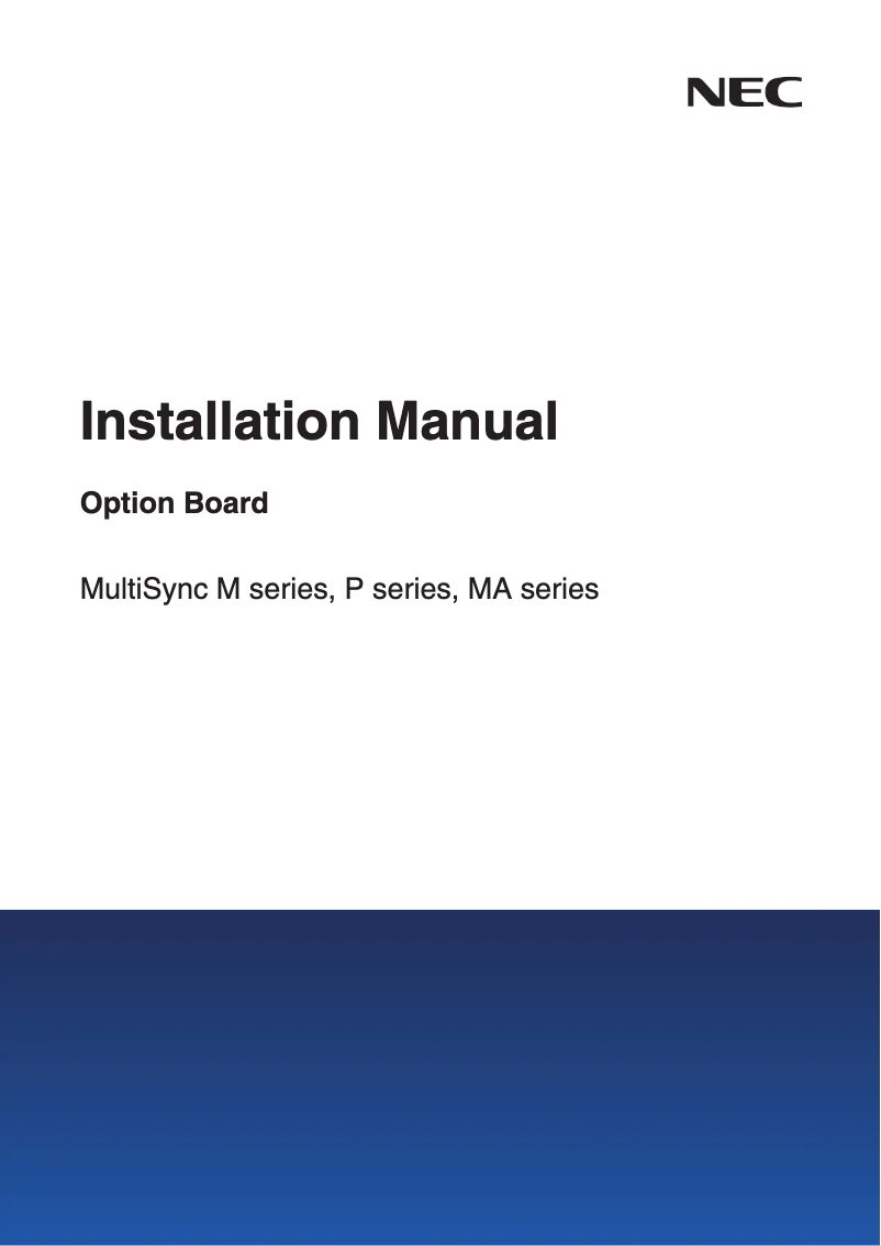 Page 1 de la notice Guide d'installation NEC MultiSync M491