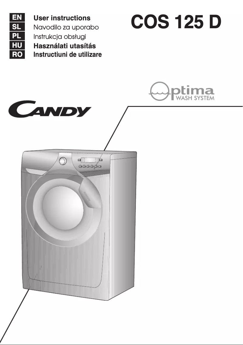 Page 1 de la notice Manuel utilisateur Candy COS 125 D