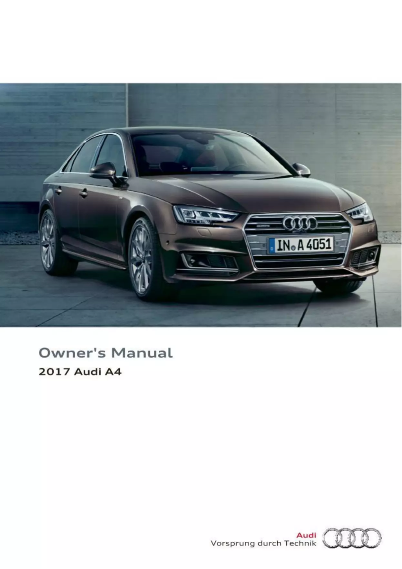 Page 1 de la notice Manuel utilisateur Audi A4 (2017)