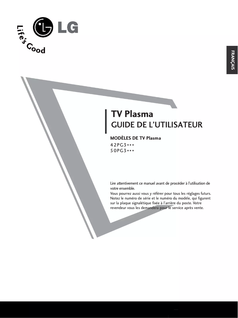 Page n°1 - Manuel utilisateur LG 42PG30TR