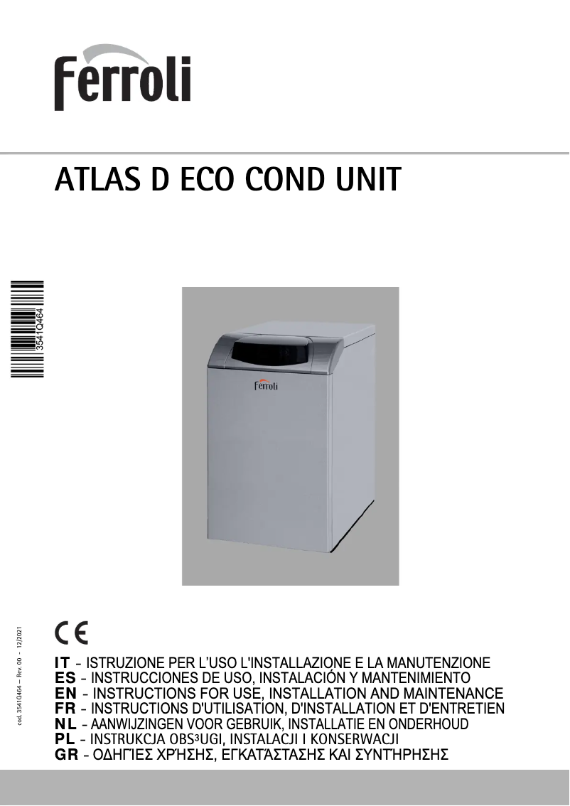 Page n°1 - Manuel utilisateur Ferroli Atlas D Eco Cond Unit