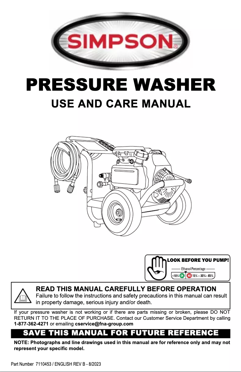 Page 1 de la notice Manuel utilisateur Simpson CM61118