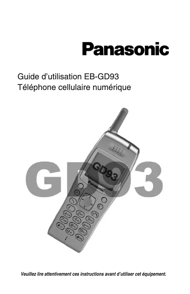 Image de la première page du manuel de l'appareil EB-GD93