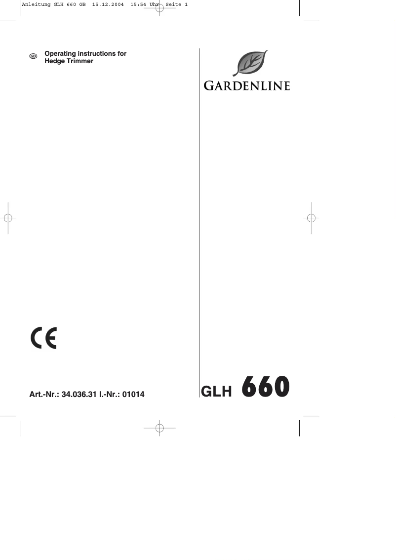 Page 1 de la notice Manuel utilisateur Gardenline GLH 660