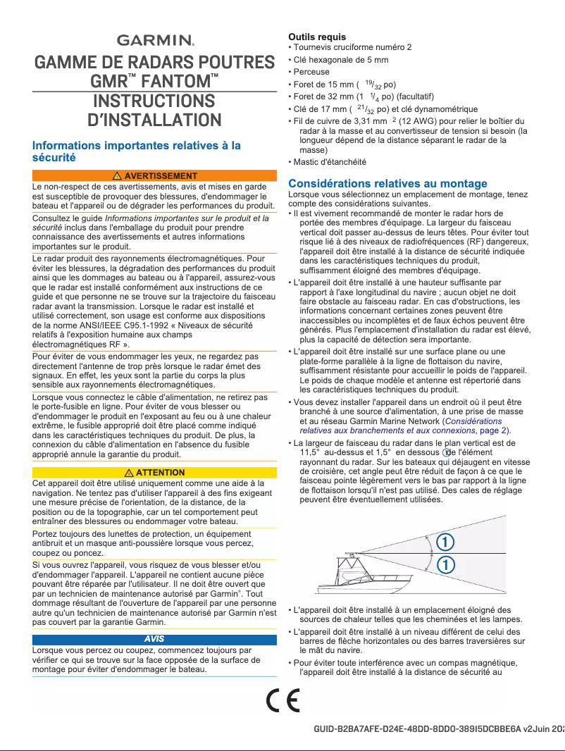 Page 1 de la notice Guide d'installation Garmin GMR Fantom 126