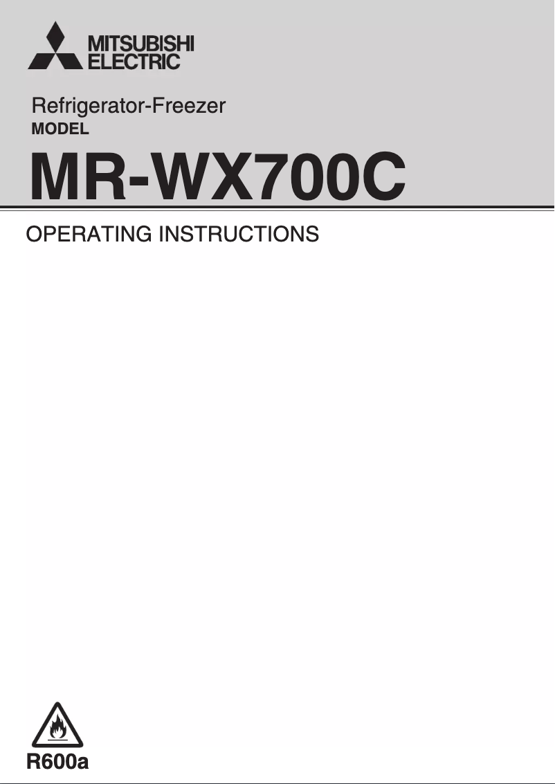 Image de la première page du manuel de l'appareil MR-WX700C
