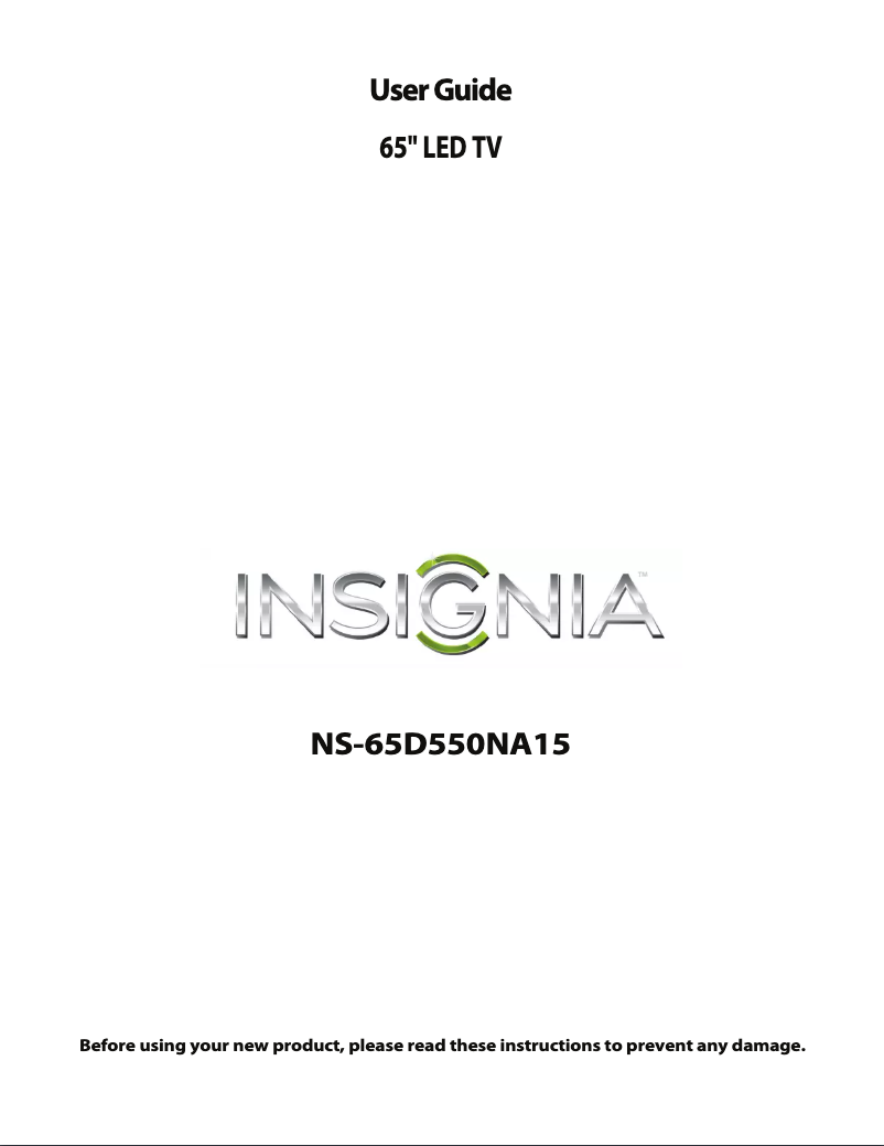 Page n°1 - Manuel utilisateur Insignia NS-65D550NA15