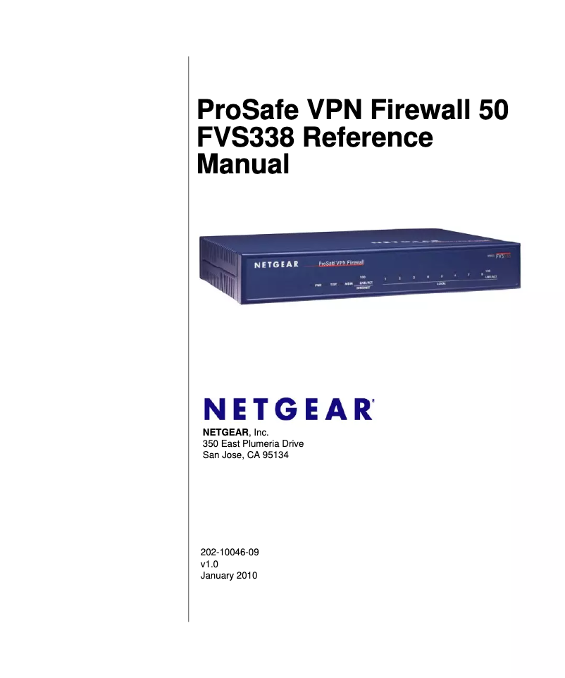Page 1 de la notice Manuel utilisateur Netgear FVS338