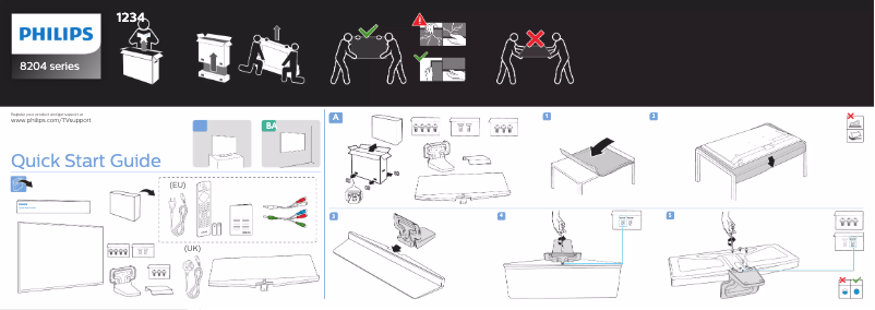 Page 1 de la notice Guide de démarrage rapide Philips 65PUS8204
