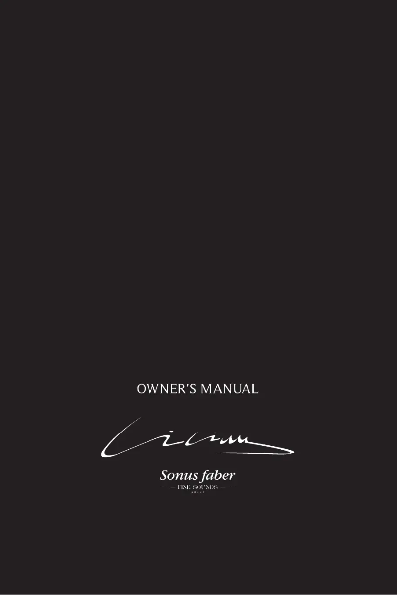 Page 1 de la notice Manuel utilisateur Sonus Faber Lilium