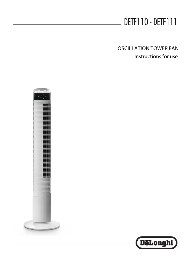 Page 1 de la notice Manuel utilisateur DeLonghi DETF111