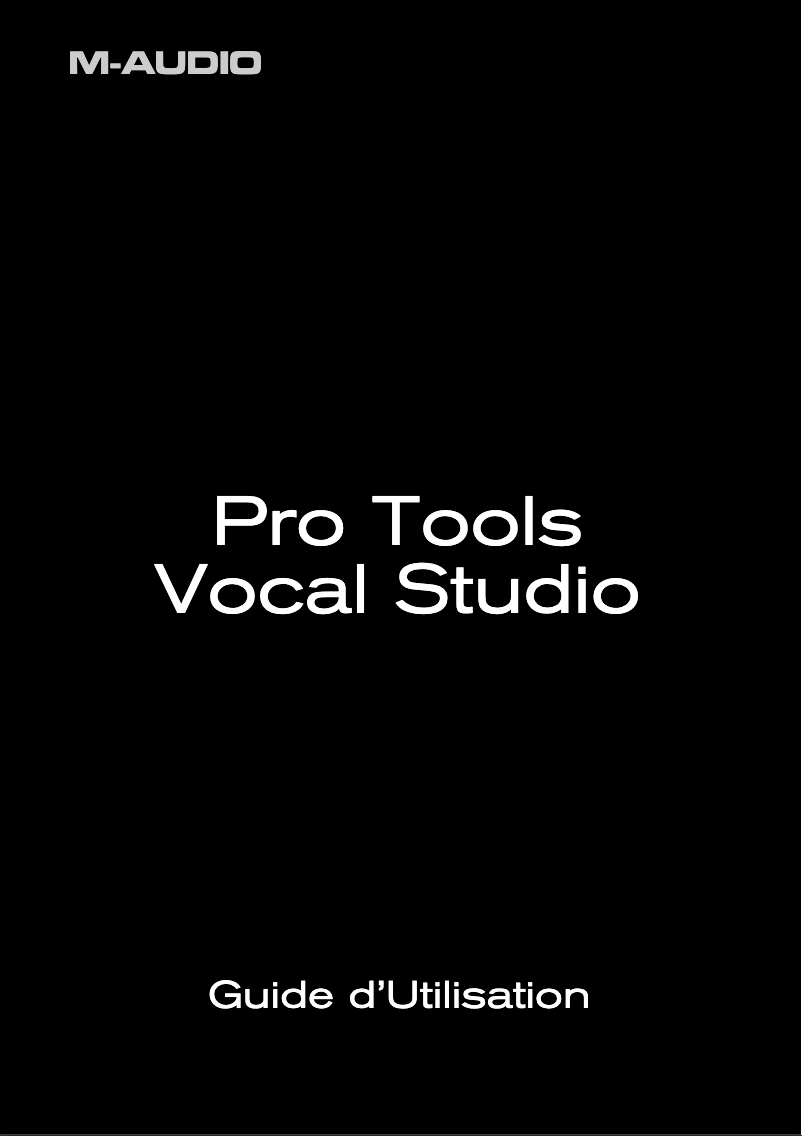 Page 1 de la notice Manuel utilisateur Avid Pro Tools Vocal Studio