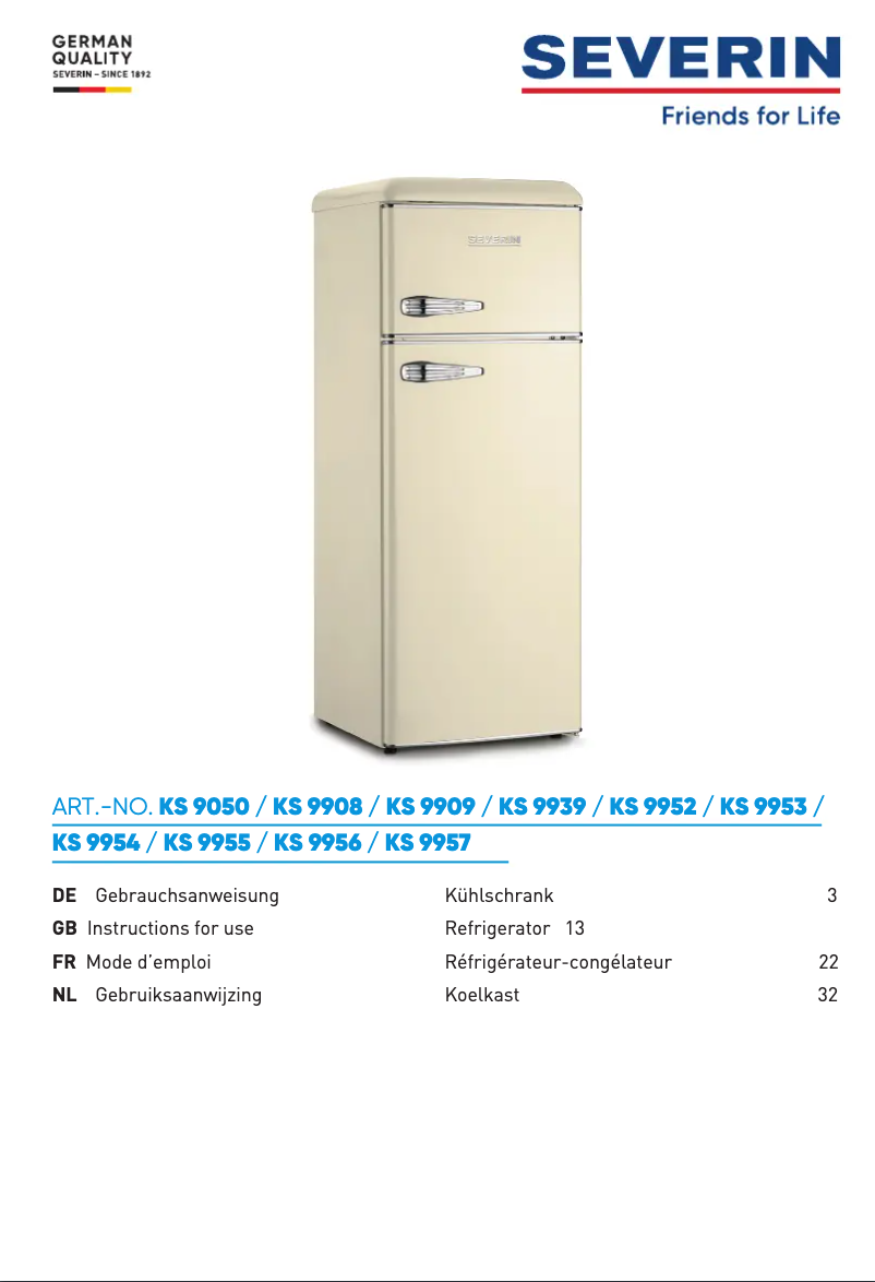 Image de la première page du manuel de l'appareil KS 9952