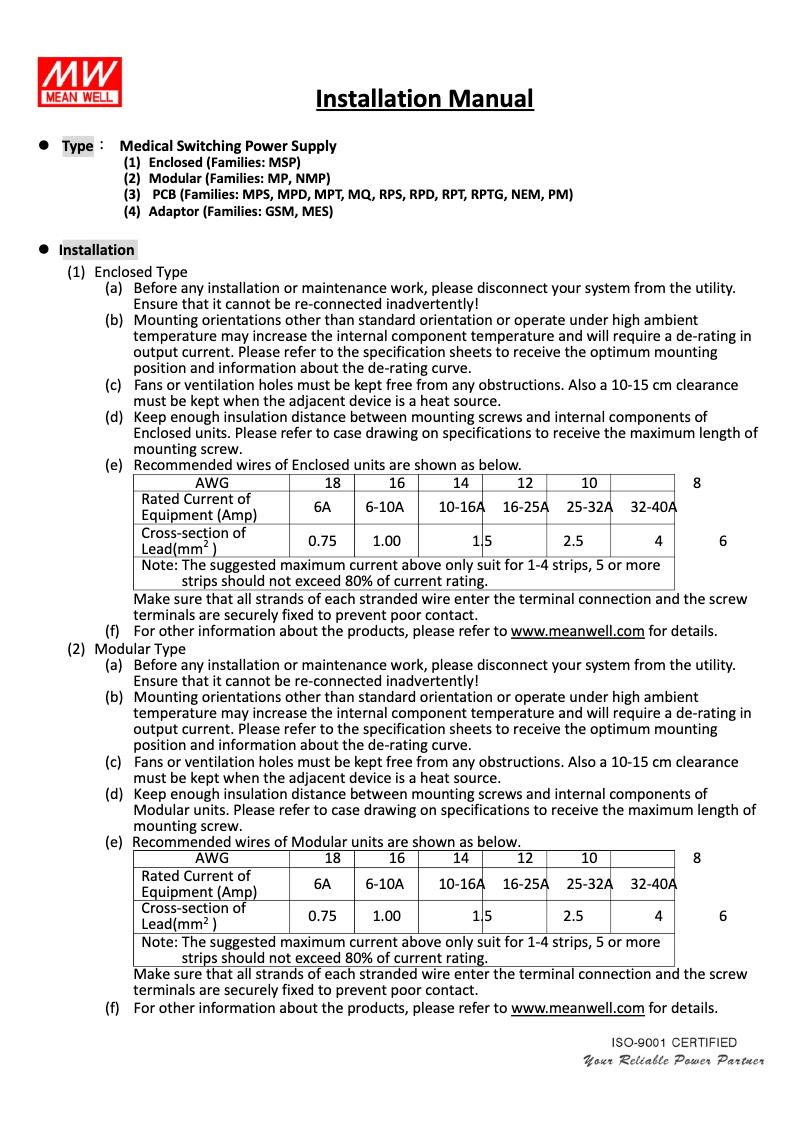 Page n°1 - Mode d'emploi Mean Well RPS-300-27