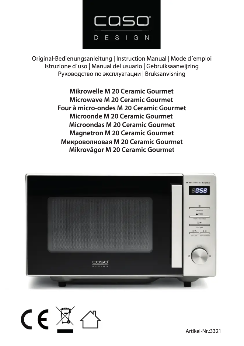 Page 1 de la notice Manuel utilisateur Caso M 20 Ceramic Gourmet