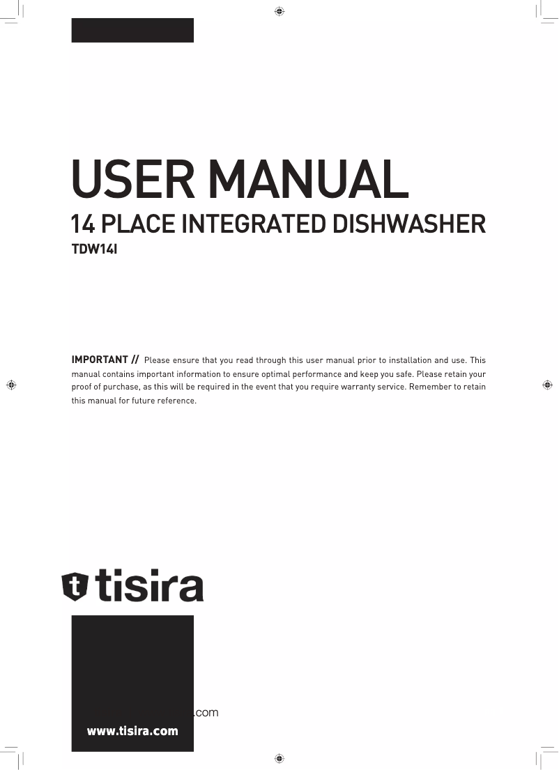 Image de la première page du manuel de l'appareil TDW14I