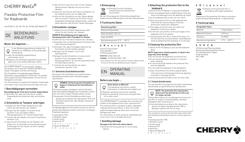 Image de la première page du manuel de l'appareil WetEx