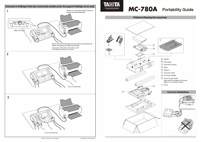 Page n°1 - Manuel utilisateur Tanita MC-780A