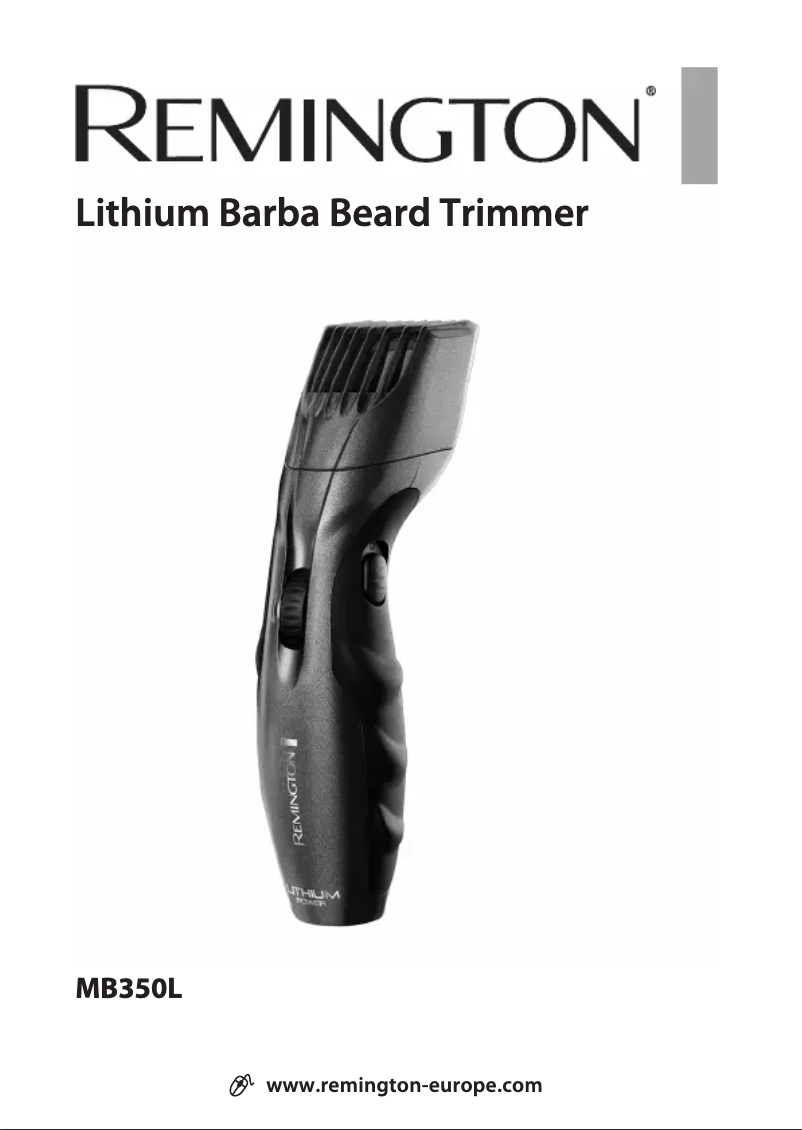 Page n°1 - Manuel utilisateur Remington Lithium Beard Barba MB350L