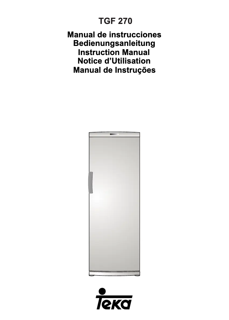 Page n°1 - Manuel utilisateur Teka TGF 270