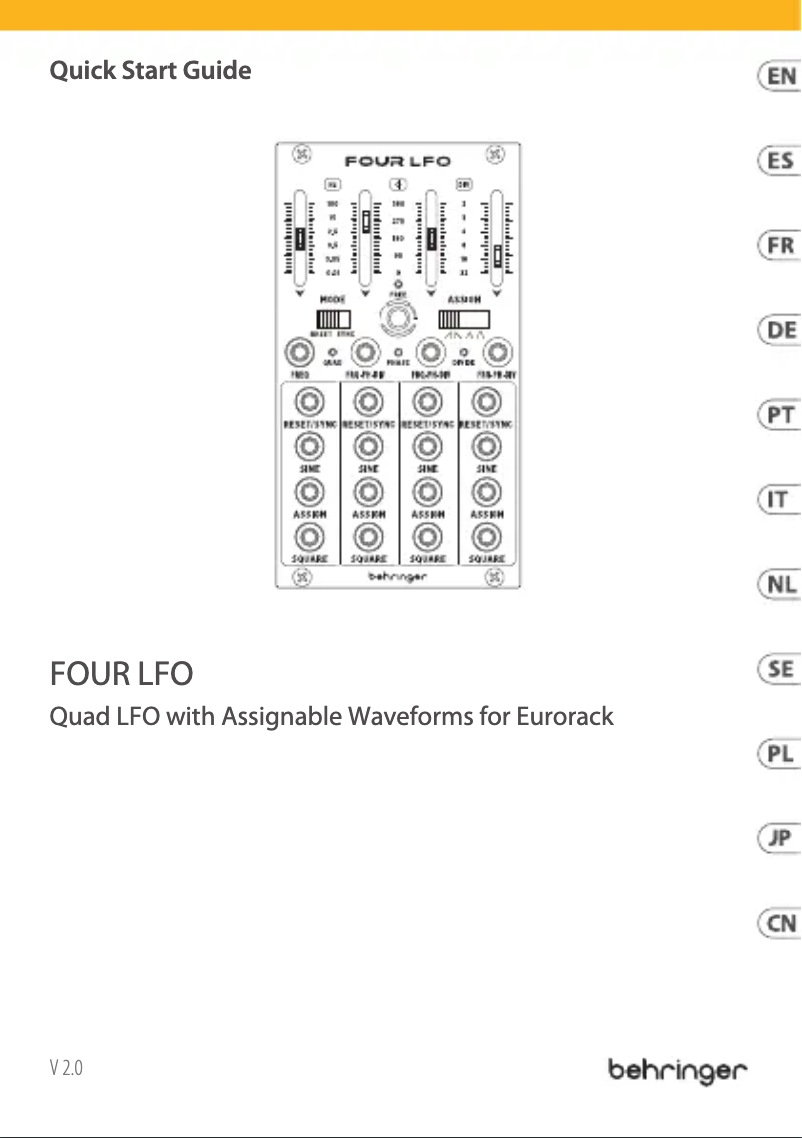 Page n°1 - Manuel utilisateur Behringer Four LFO