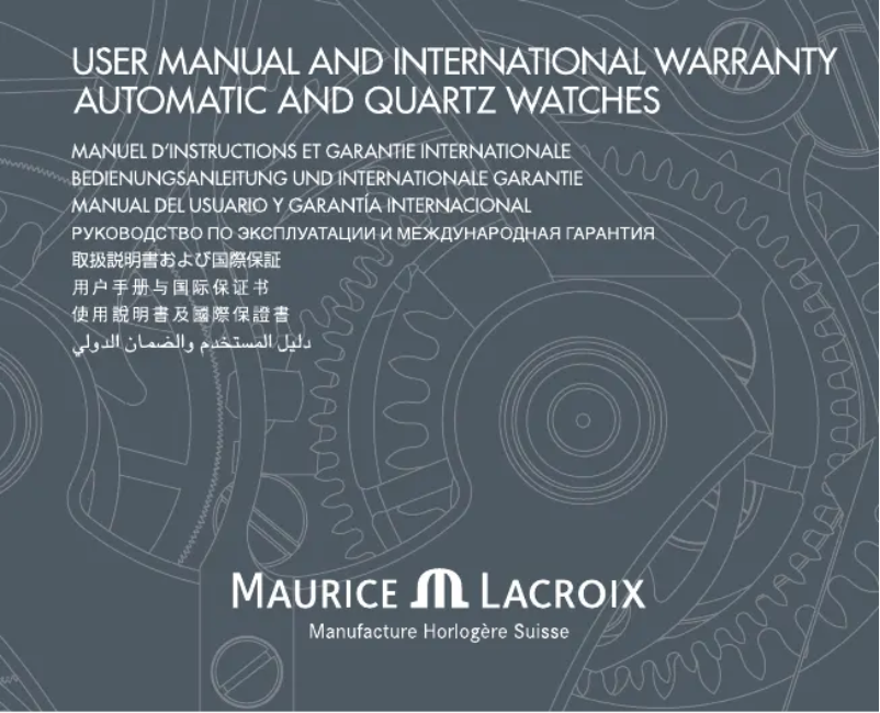 Page n°1 - Manuel utilisateur Maurice Lacroix Fiaba