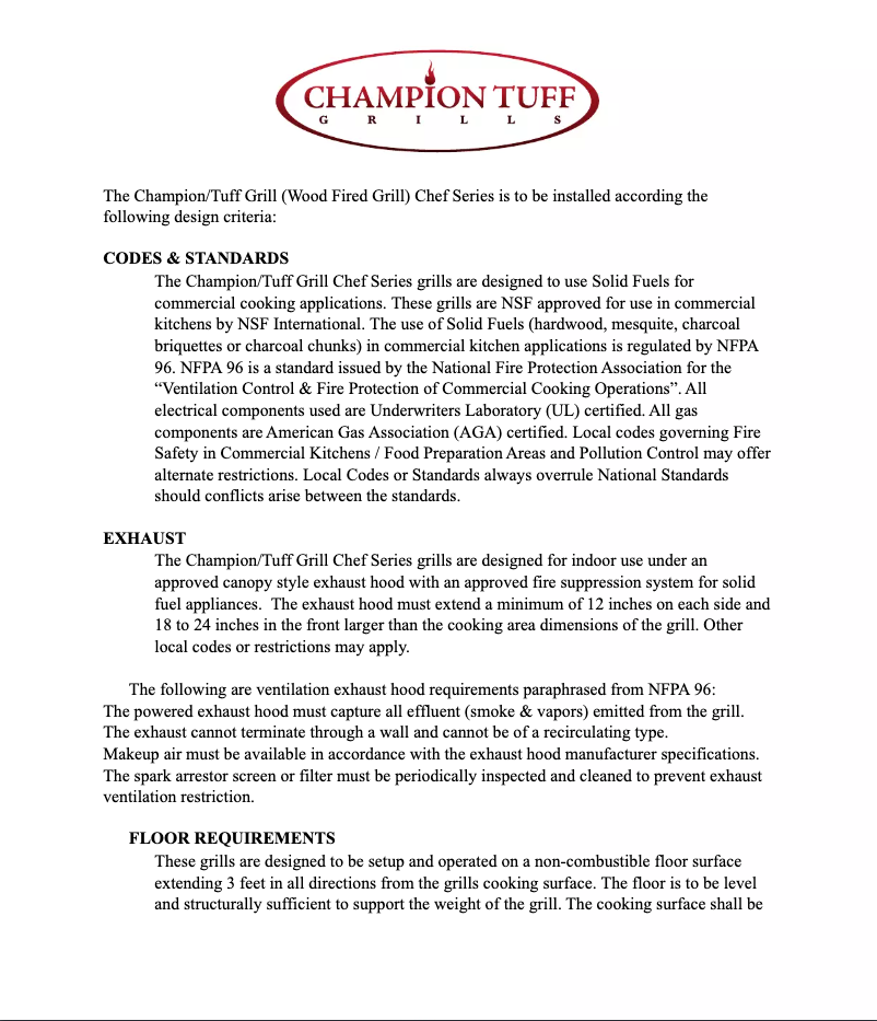 Page 1 de la notice Manuel utilisateur Champion Tuff Grills TG 48