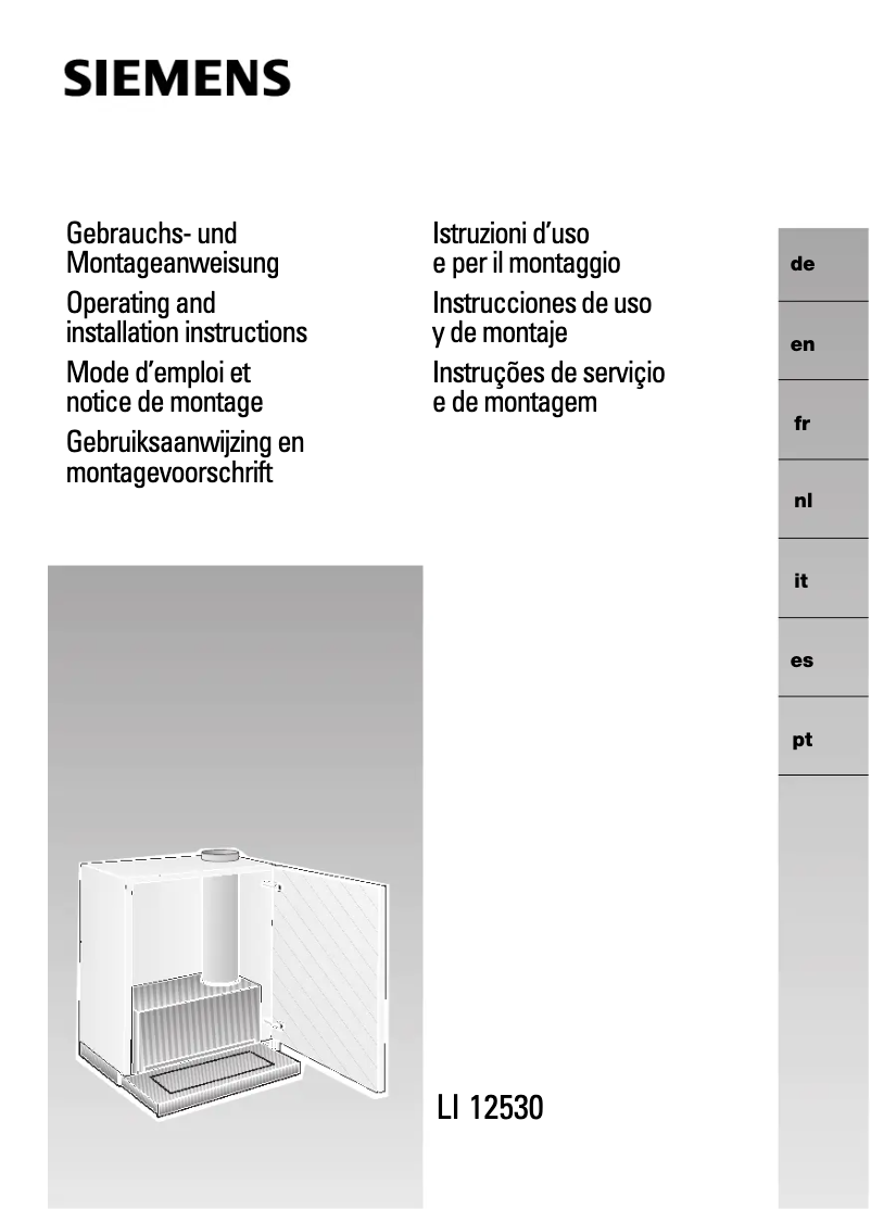 Page 1 de la notice Guide d'installation Siemens LI12530EU