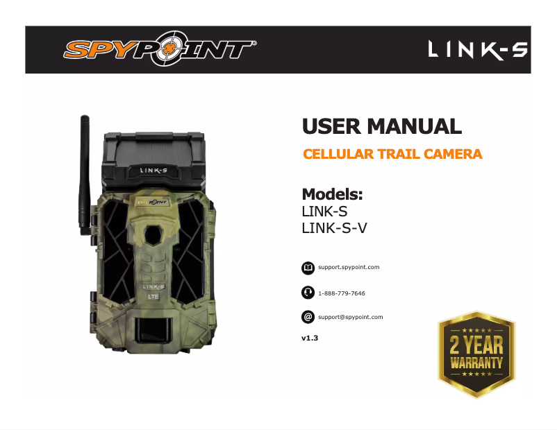 Page 1 de la notice Manuel utilisateur Spypoint Link-S