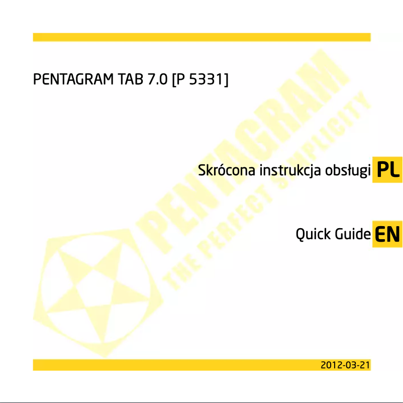 Page 1 of the manual User Manual Pentagram TAB 7.0 - P 5331