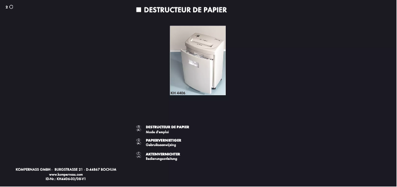 Page 1 de la notice Manuel utilisateur Lervia KH 4406