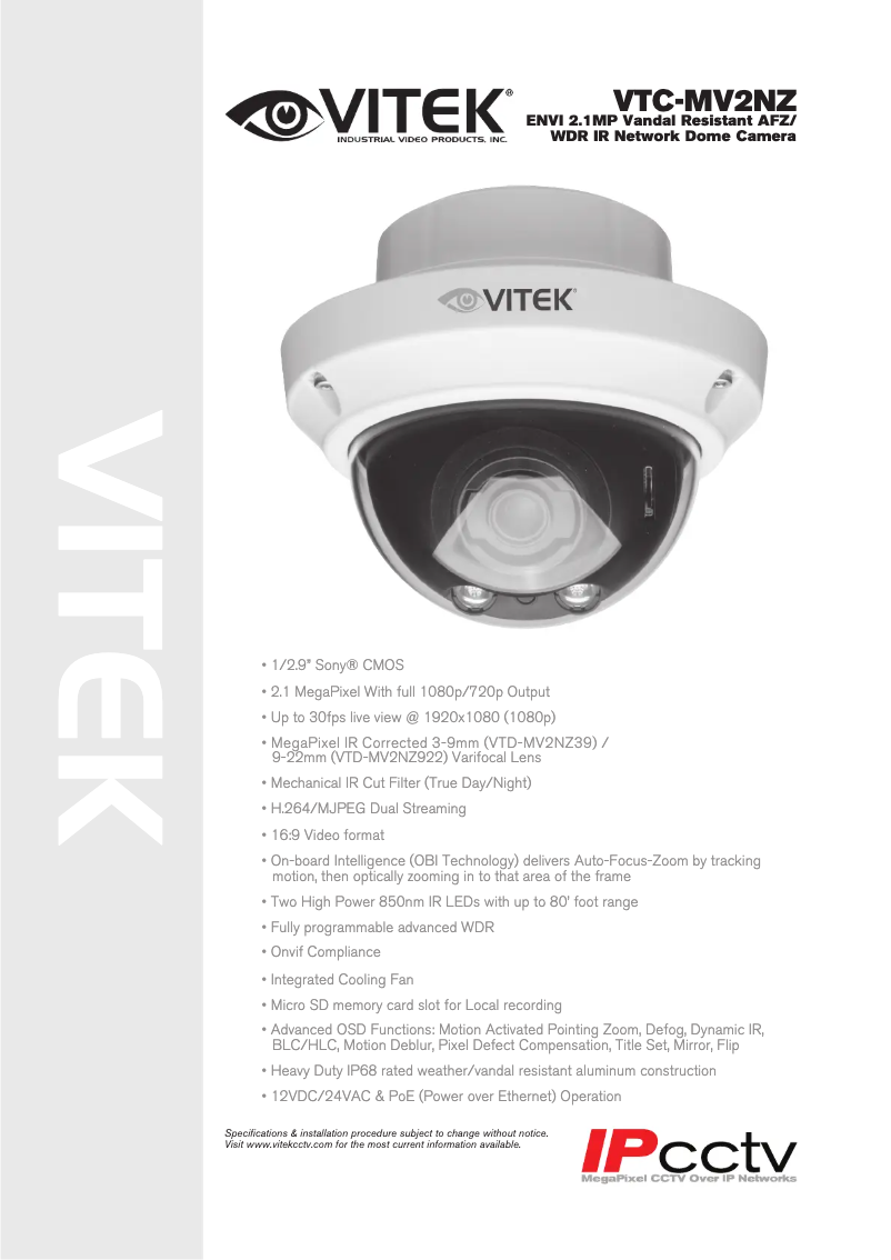 Image de la première page du manuel de l'appareil VTD-MV2NZ