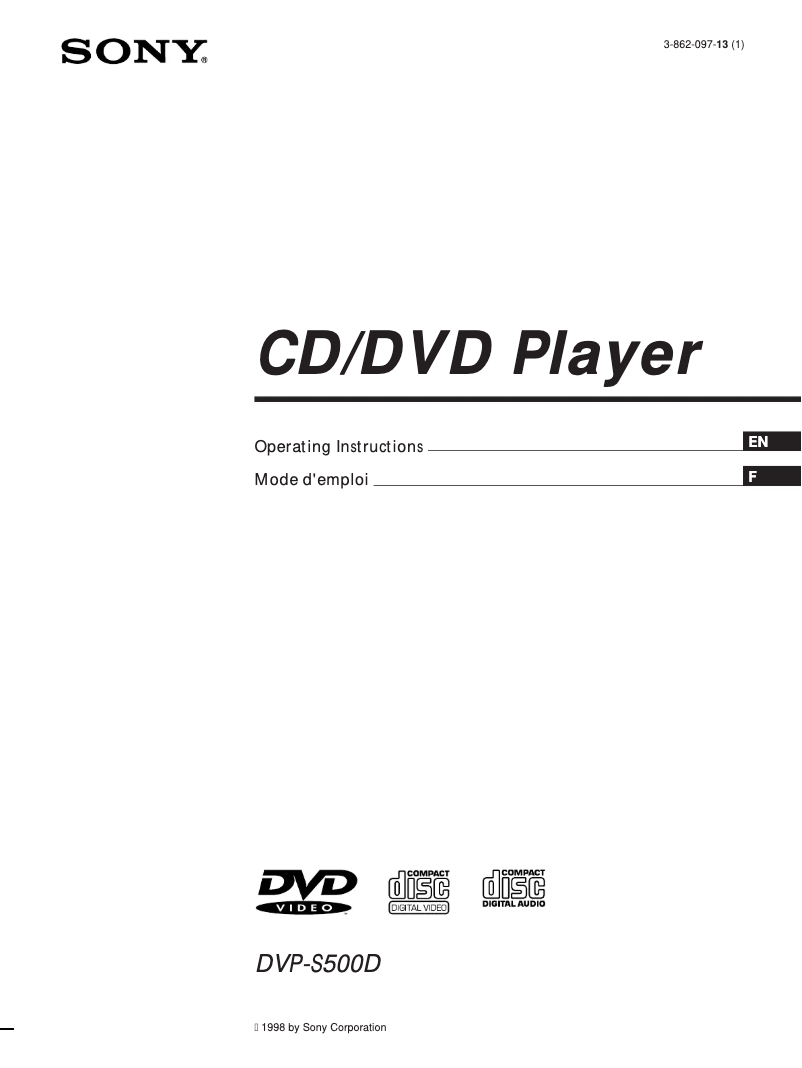 Page n°1 - Manuel utilisateur Sony DVP-S500D