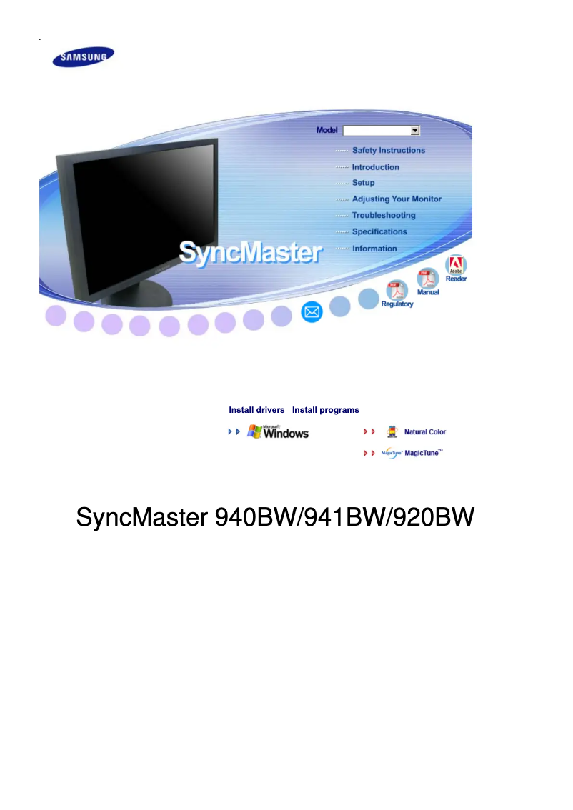 Image de la première page du manuel de l'appareil SyncMaster 940BW