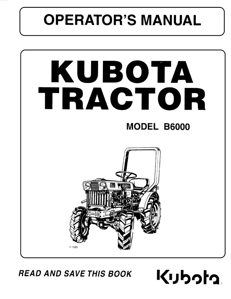 Page 1 de la notice Manuel utilisateur Kubota B6000