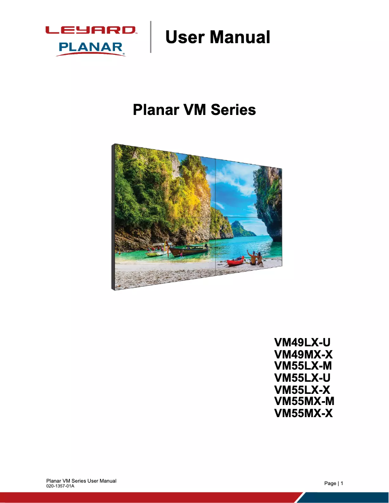 Página 1 del manual Manual de usuario Planar VM55LX-U