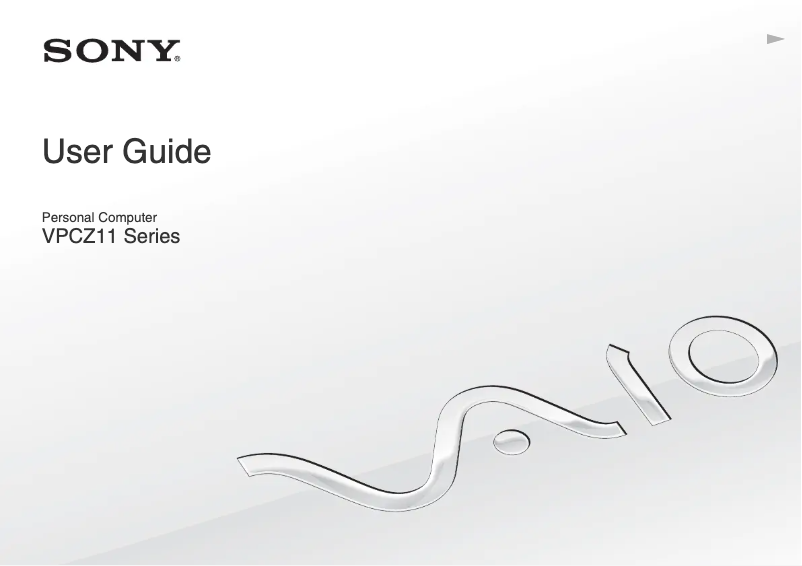 Image de la première page du manuel de l'appareil Vaio VPCZ118GX