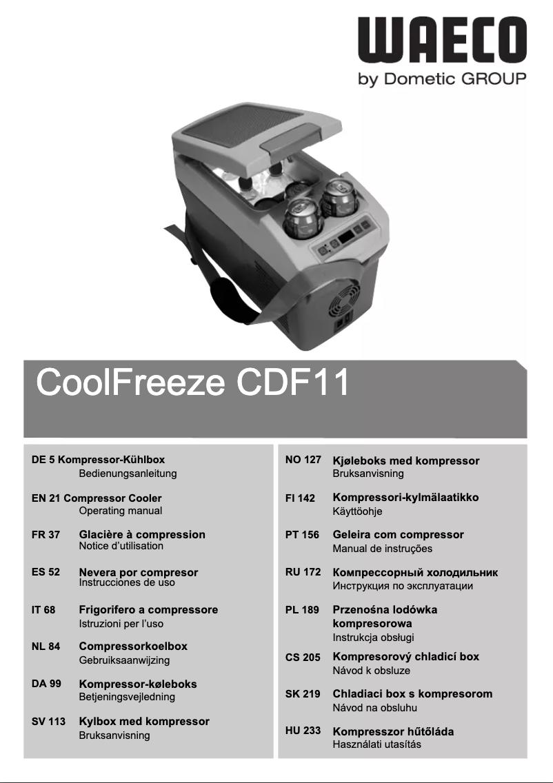 Page 1 de la notice Manuel utilisateur Waeco CoolFreeze CDF 11