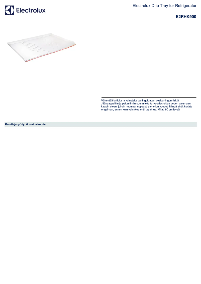 Image de la première page du manuel de l'appareil E2RHK900