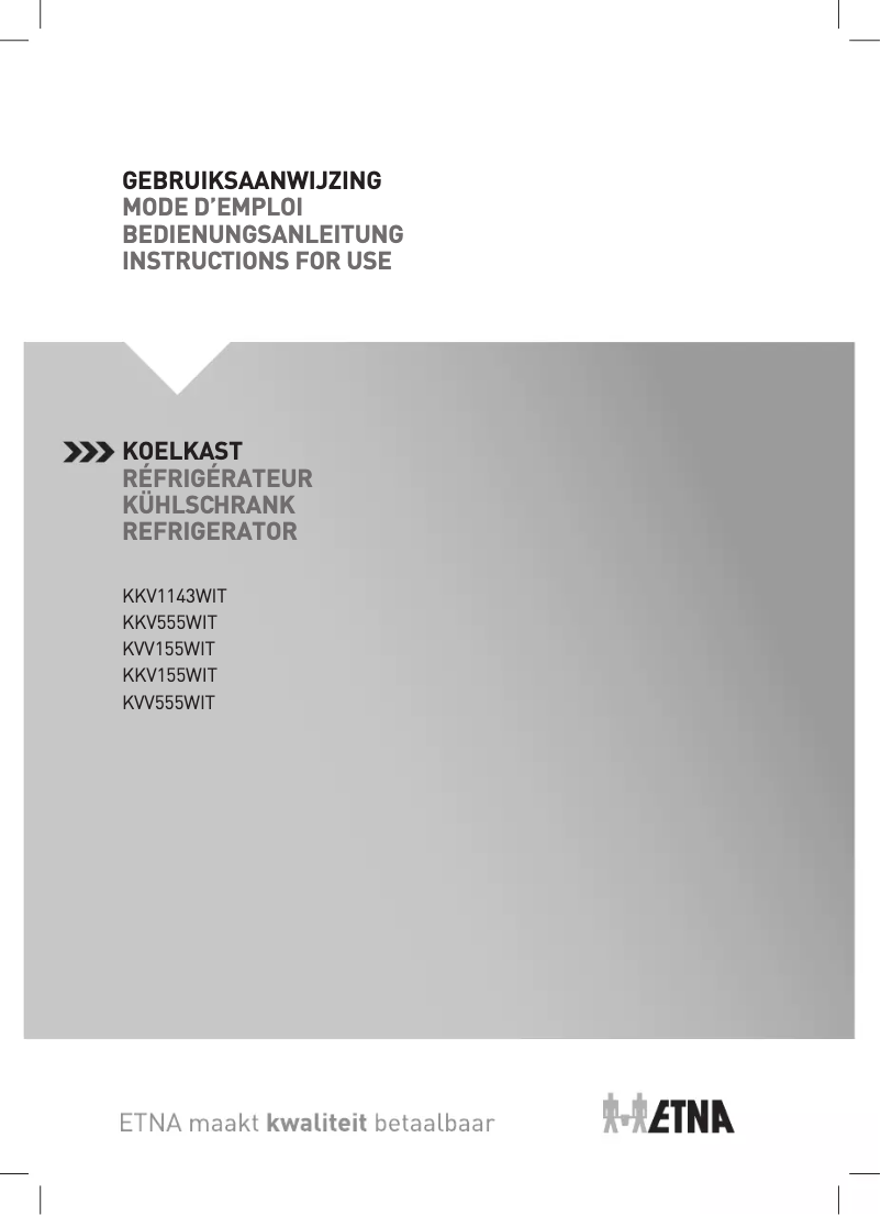 Page 1 de la notice Manuel utilisateur Etna KKV1143WIT